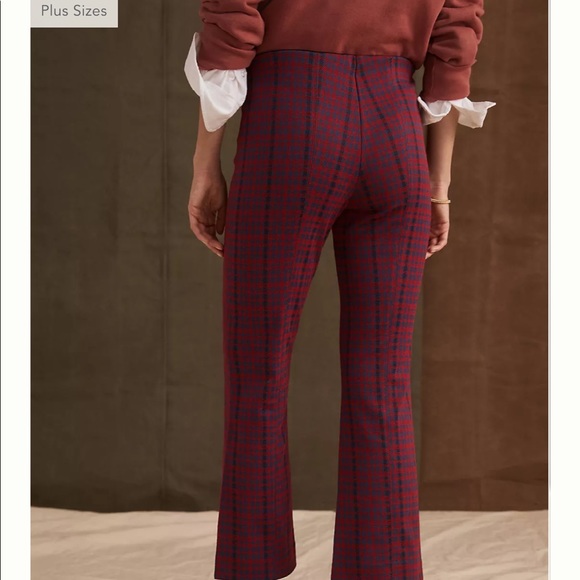 Anthropologie Maeve The Margot Kick Flare Pants EUC XL Plaid Pull on SOLD OUT! - Picture 3 of 8